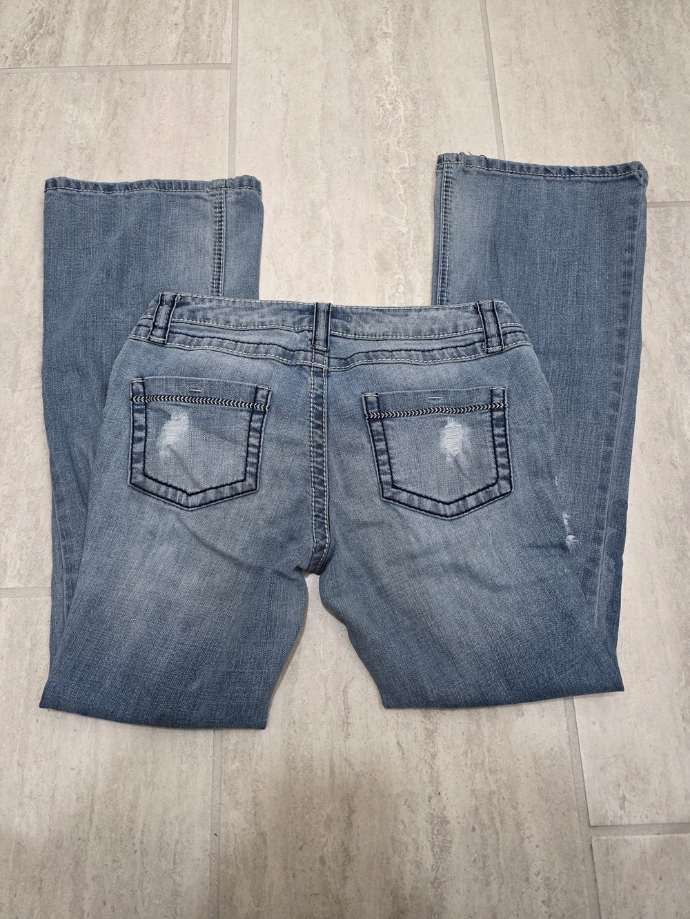 Blue Asphalt Women's Light Blue Bootcut Jeans with Back Pocket Stitching